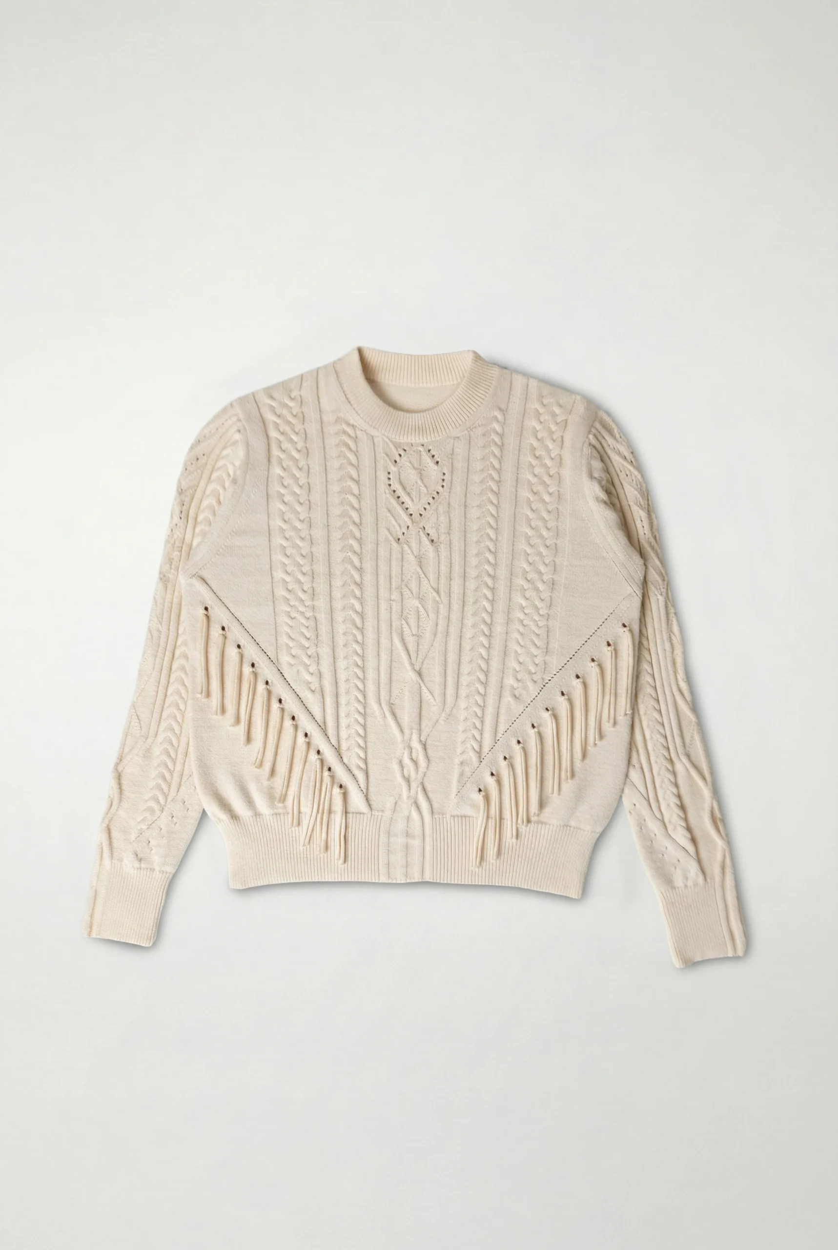 Sweater trabajado nordstrom crema - flat-lay web