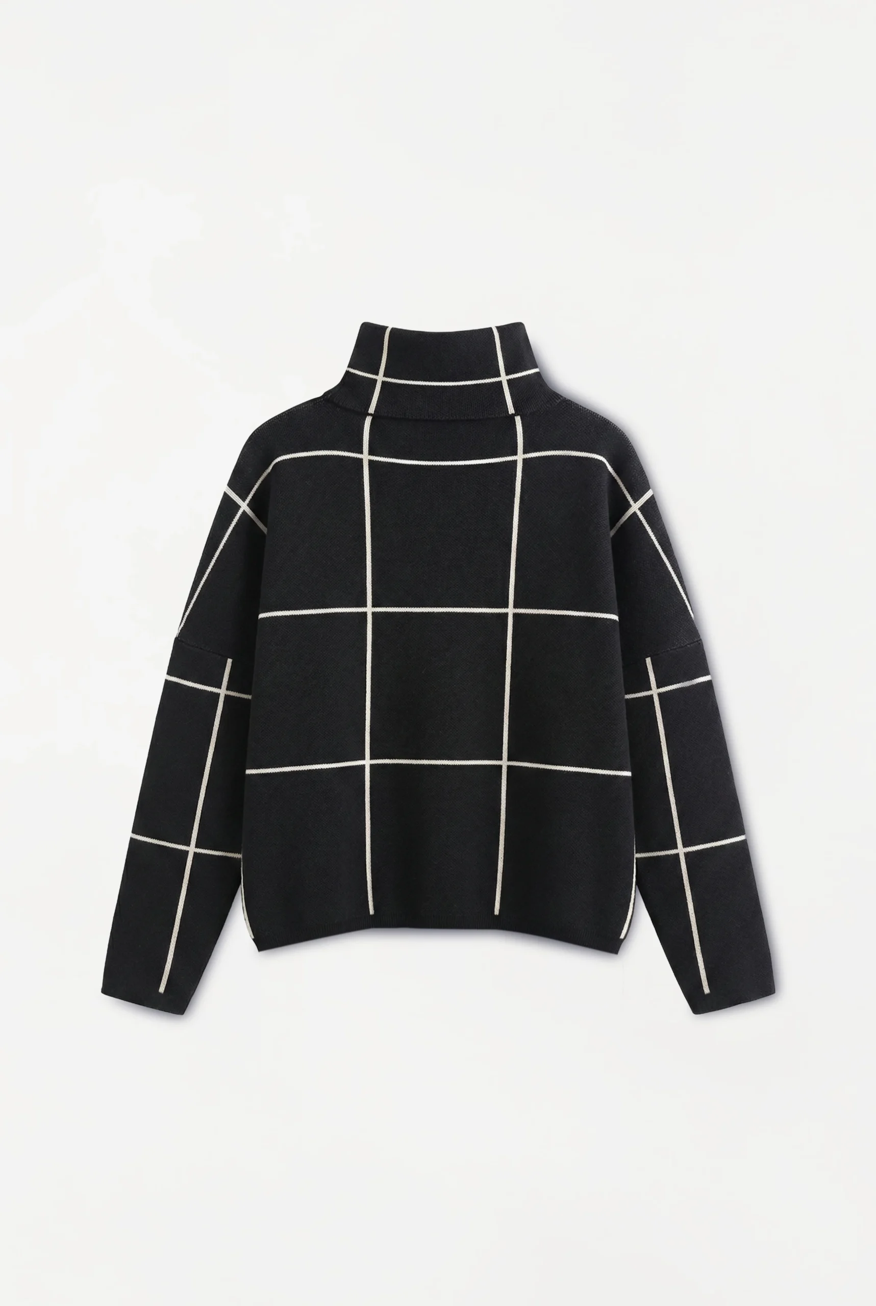 Polera rectangulos - flat-lay Blanco